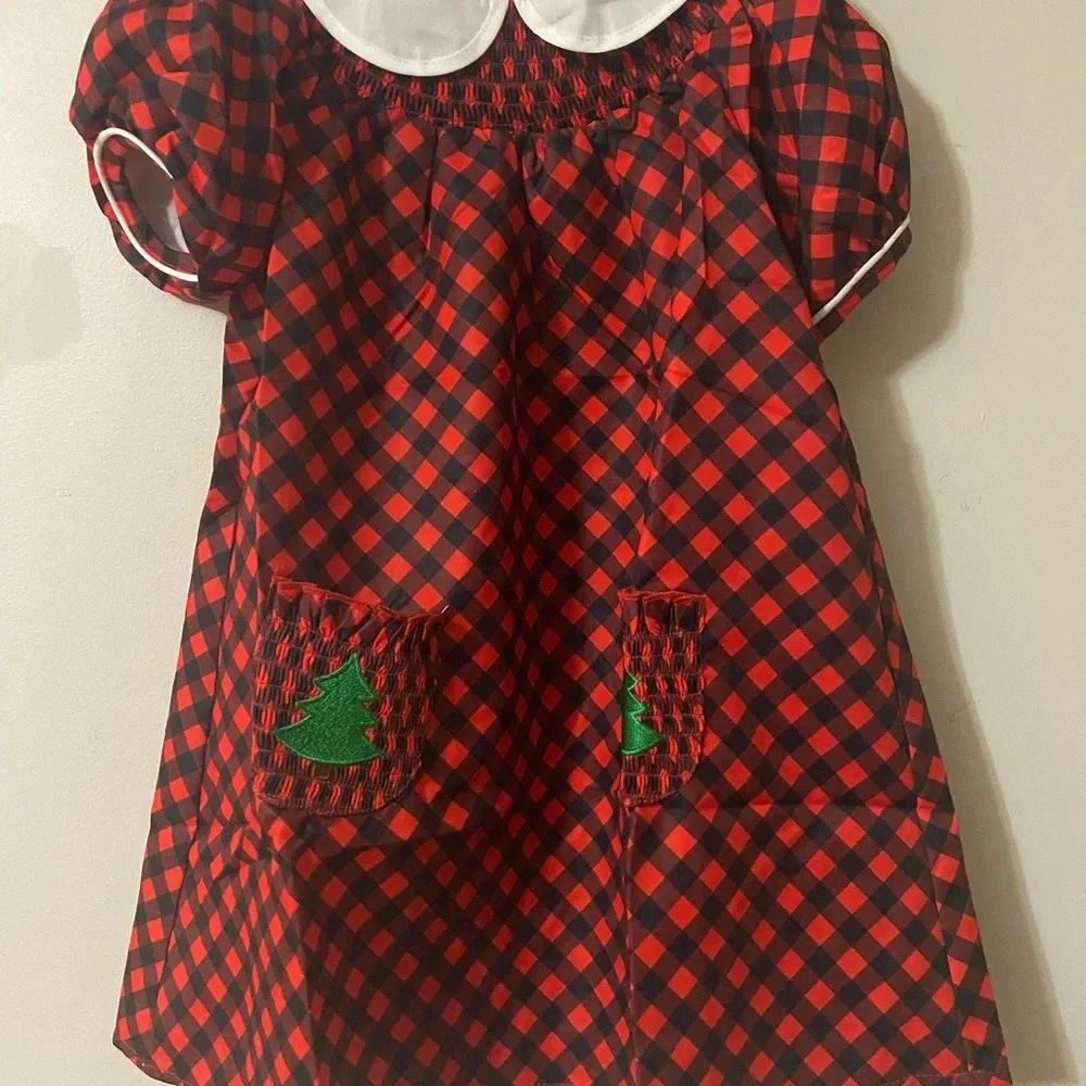 New Buffalo Plaid Smocked Christmas Dress
